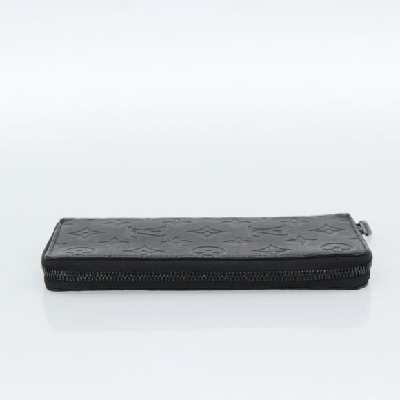 LOUIS VUITTON Shadow Zippy Wallet Vertical Long Wallet Black M62902 Auth 184127M