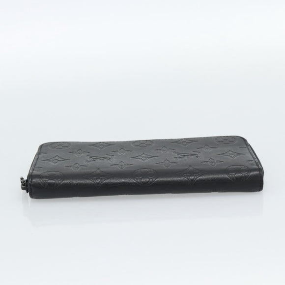 LOUIS VUITTON Shadow Zippy Wallet Vertical Long Wallet Black M62902 Auth 184127M