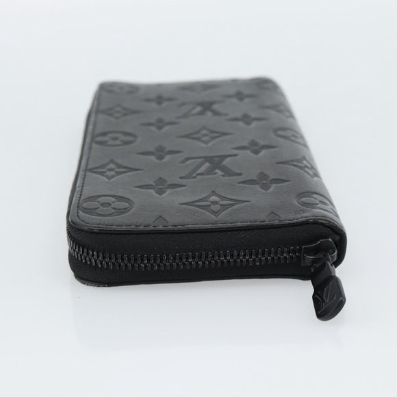 LOUIS VUITTON Shadow Zippy Wallet Vertical Long Wallet Black M62902 Auth 184127M