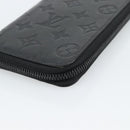 LOUIS VUITTON Shadow Zippy Wallet Vertical Long Wallet Black M62902 Auth 184127M-8
