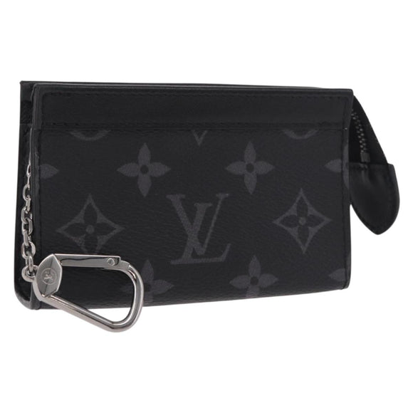 LOUIS VUITTON Eclipse Cles Voyage Pochette Münzgeldbörse M82776 LV Auth 184128M