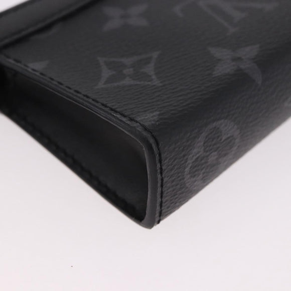 LOUIS VUITTON Eclipse Cles Voyage Pochette Münzgeldbörse M82776 LV Auth 184128M