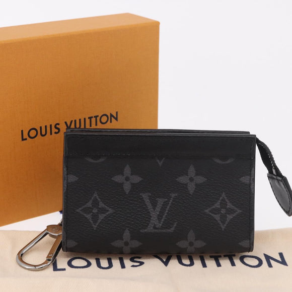 LOUIS VUITTON Eclipse Cles Voyage Pochette Münzgeldbörse M82776 LV Auth 184128M