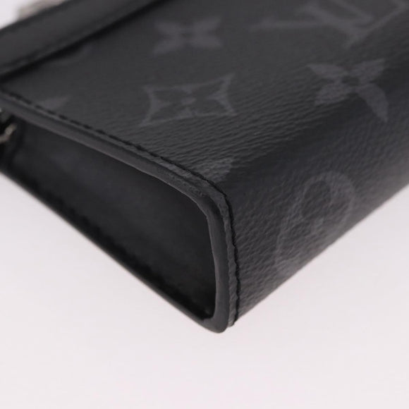 LOUIS VUITTON Eclipse Cles Voyage Pochette Münzgeldbörse M82776 LV Auth 184128M