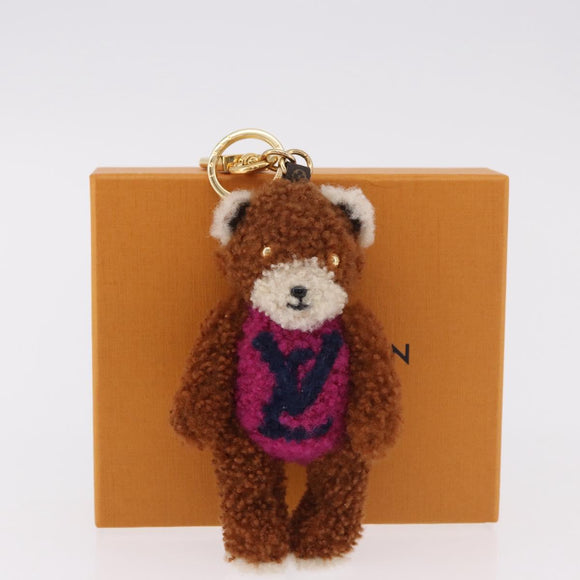 LOUIS VUITTON Monogram Teddy Porte Cles LV Teddybär-Anhänger M69854 Auth 184130M