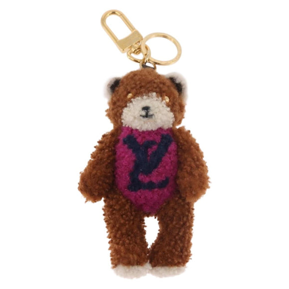 LOUIS VUITTON Monogram Teddy Porte Cles LV Teddybär-Anhänger M69854 Auth 184130M