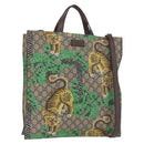 GUCCI GG Supreme Tote Bag PVC 2way Beige Gold 450950 Auth 184131V-1