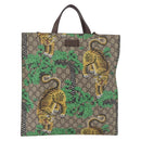 GUCCI GG Supreme Tote Bag PVC 2way Beige Gold 450950 Auth 184131V-2
