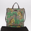 GUCCI GG Supreme Tote Bag PVC 2way Beige Gold 450950 Auth 184131V-27