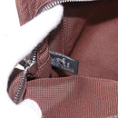 HERMES Her Line Tote MM Tote Bag Canvas Brown Silver Auth 184135-16