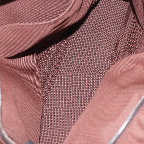 HERMES Her Line Tote MM Tote Bag Canvas Brown Silver Auth 184135