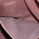 HERMES Her Line Tote MM Tote Bag Canvas Brown Silver Auth 184135-20