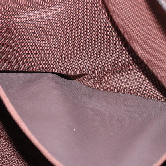 HERMES Her Line Tote MM Tote Bag Canvas Brown Silver Auth 184135