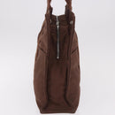 HERMES Her Line Tote MM Tote Bag Canvas Brown Silver Auth 184135-4