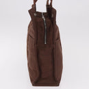 HERMES Her Line Tote MM Tote Bag Canvas Brown Silver Auth 184135-5