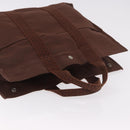 HERMES Her Line Tote MM Tote Bag Canvas Brown Silver Auth 184135-6