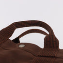 HERMES Her Line Tote MM Tote Bag Canvas Brown Silver Auth 184135-8