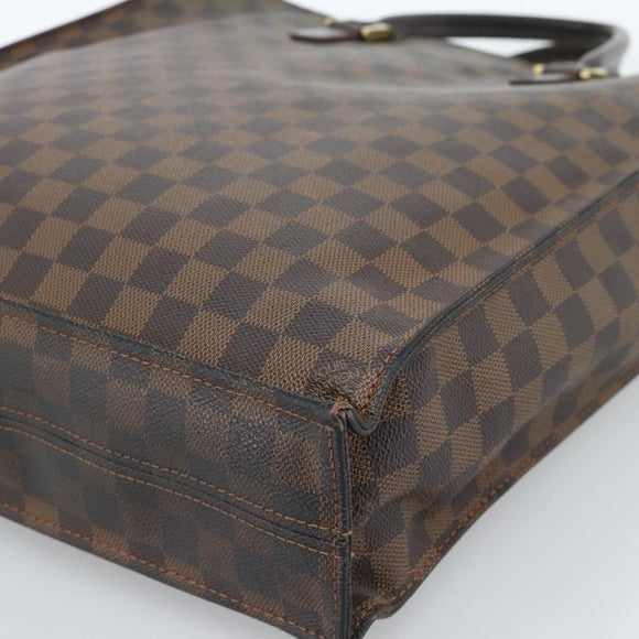 LOUIS VUITTON Damier Ebene Sac Plat Hand Bag N51140 LV Auth 184136