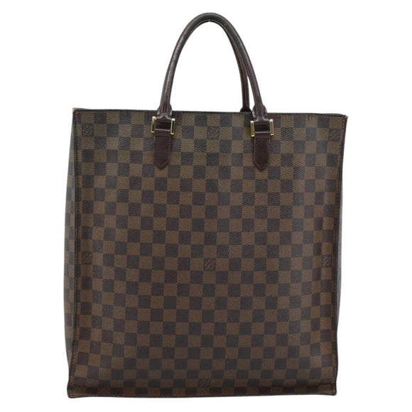 LOUIS VUITTON Damier Ebene Sac Plat Hand Bag N51140 LV Auth 184136