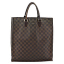 LOUIS VUITTON Damier Ebene Sac Plat Hand Bag N51140 LV Auth 184136-2