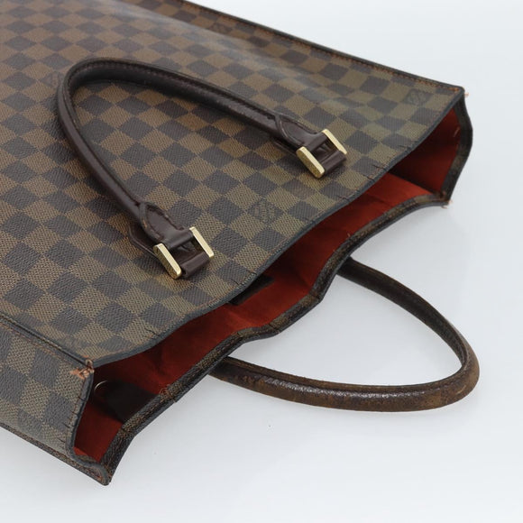 LOUIS VUITTON Damier Ebene Sac Plat Hand Bag N51140 LV Auth 184136