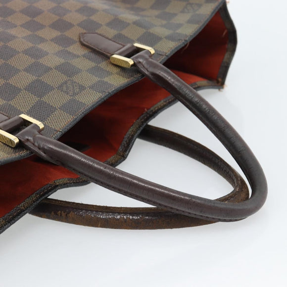 LOUIS VUITTON Damier Ebene Sac Plat Hand Bag N51140 LV Auth 184136