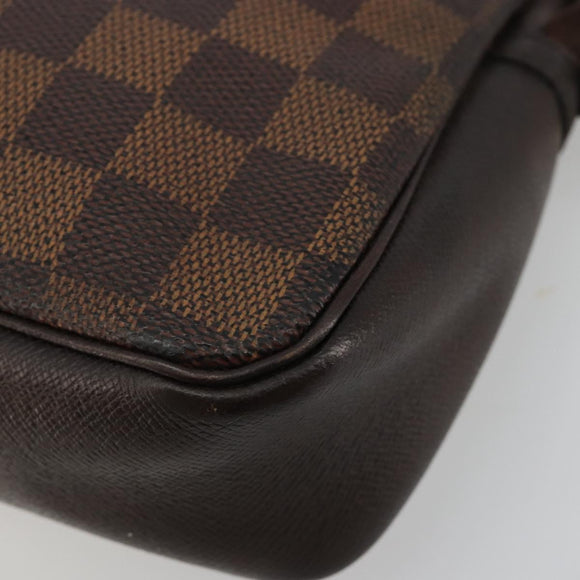 LOUIS VUITTON Damier Ebene Trousse Make-up-Täschchen N51982 LV Auth 184137