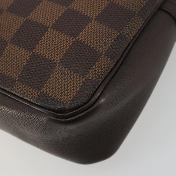 LOUIS VUITTON Damier Ebene Trousse Make-up-Täschchen N51982 LV Auth 184137