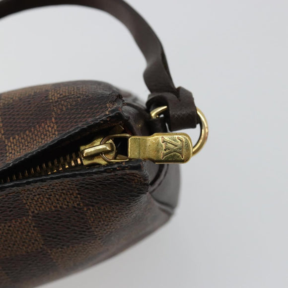 LOUIS VUITTON Damier Ebene Trousse Make-up-Täschchen N51982 LV Auth 184137