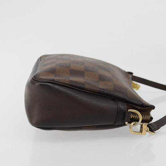 LOUIS VUITTON Damier Ebene Trousse Make-up-Täschchen N51982 LV Auth 184137