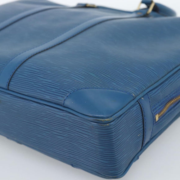 LOUIS VUITTON Epi Porte Documents Voyage Bag Blue M54475 LV Auth 184139