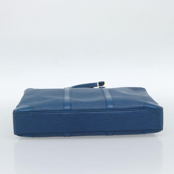 LOUIS VUITTON Epi Porte Documents Voyage Bag Blue M54475 LV Auth 184139