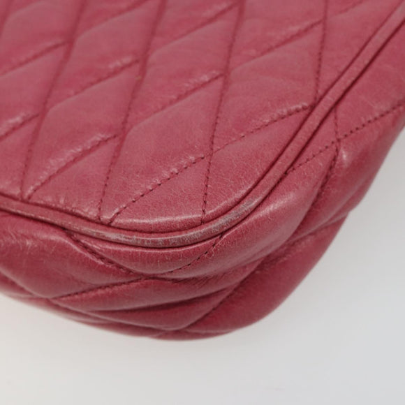 Miu Miu Pouch Leather Pink Gold Auth 184151