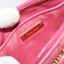 Miu Miu Pouch Leather Pink Gold Auth 184151-18