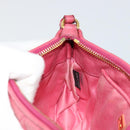 Miu Miu Pouch Leather Pink Gold Auth 184151-20