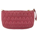 Miu Miu Pouch Leather Pink Gold Auth 184151-2