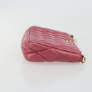 Miu Miu Pouch Leather Pink Gold Auth 184151-3