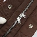 HERMES Her Line Tote PM Tote Bag Canvas Brown Silver Auth 184152-10