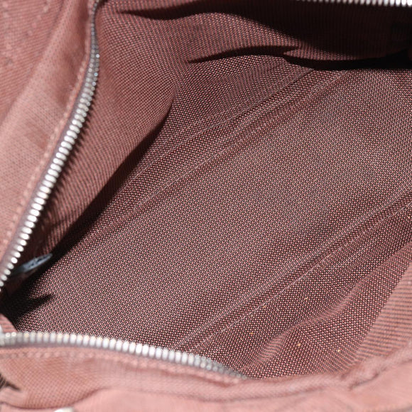 HERMES Her Line Tote PM Tote Bag Canvas Brown Silver Auth 184152