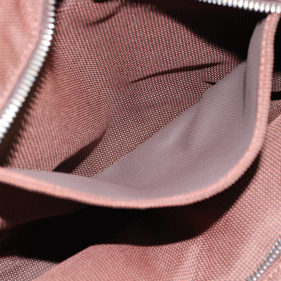 HERMES Her Line Tote PM Tote Bag Canvas Brown Silver Auth 184152