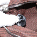 HERMES Her Line Tote PM Tote Bag Canvas Brown Silver Auth 184152-12