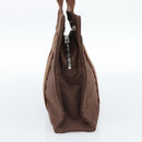 HERMES Her Line Tote PM Tote Bag Canvas Brown Silver Auth 184152-4