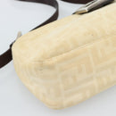 FENDI Zucca Canvas Mamma Baguette Schultertasche Beige Silber Auth 184155-11