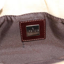 FENDI Zucca Canvas Mamma Baguette Schultertasche Beige Silber Auth 184155-15