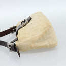 FENDI Zucca Canvas Mamma Baguette Schultertasche Beige Silber Auth 184155-4