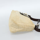 FENDI Zucca Canvas Mamma Baguette Schultertasche Beige Silber Auth 184155-5