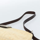 FENDI Zucca Canvas Mamma Baguette Schultertasche Beige Silber Auth 184155-8