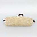 FENDI Zucca Canvas Mamma Baguette Schultertasche Beige Silber Auth 184155-9
