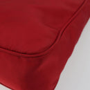 PRADA Hand Pouch Nylon Red Silver Auth 184157-10