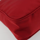 PRADA Hand Pouch Nylon Red Silver Auth 184157-11